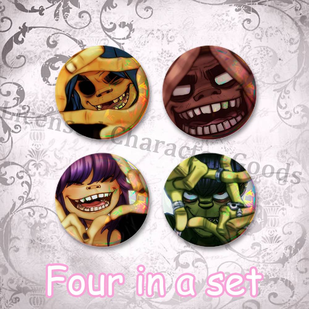 Button Badge Blank - G-GorillazES Chibi 25mm Badge 4-Piece Set