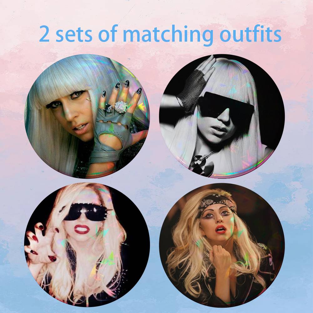 Button Badge Blank - Singer L-Lady G-Gaga 2 piece set